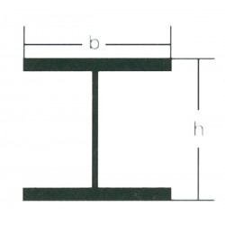 Messing H Profil 15 x 15 mm 980 mm lang