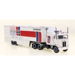 HO Kenworth K100 Tractor w/Racing Trailer - Assemb