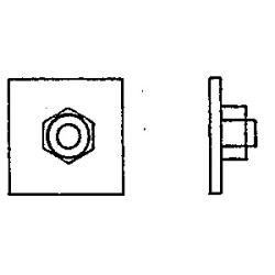 On Schraube 6 sq. washer 2-1/2 hex 10 Messing